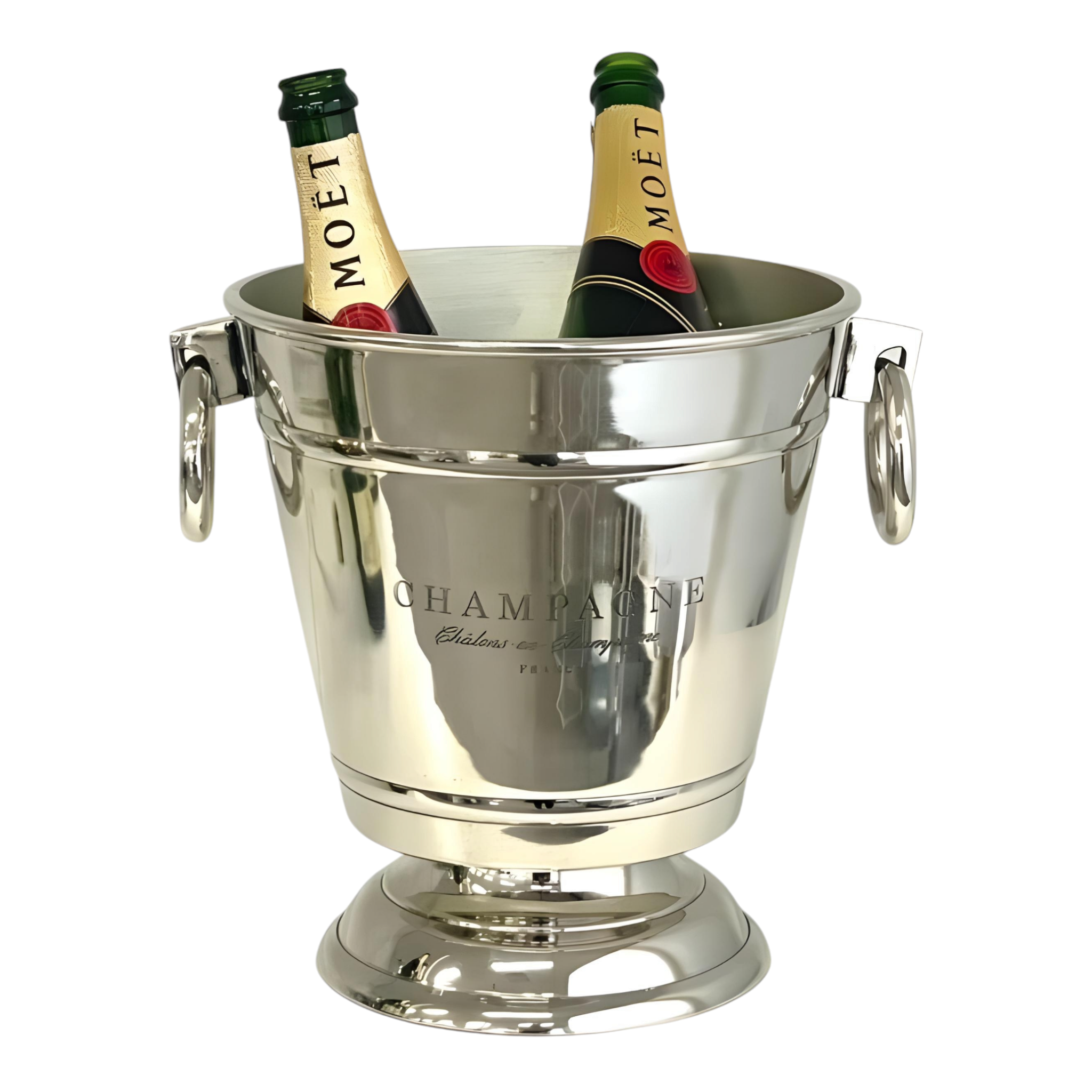 Silver Plated Footed Champagne France Ice Bucket with Handles