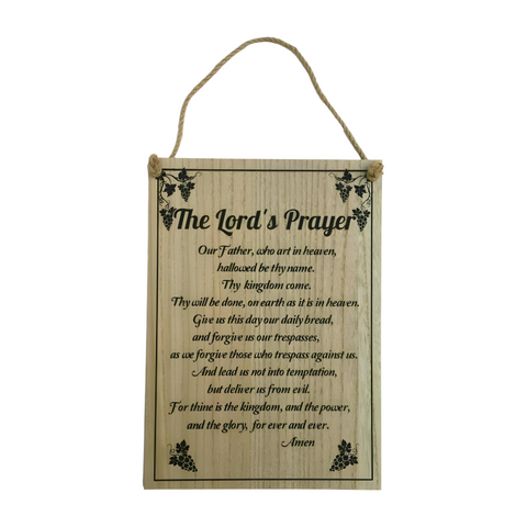 The Lord's Prayer Wooden Hanging Wall Display Plaque