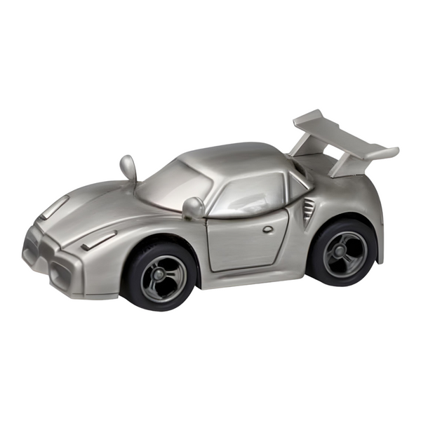 Silver Pewter Racing Sports Car Money Box