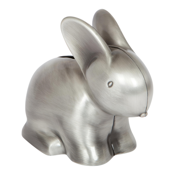 Silver Pewter Rabbit Money Box