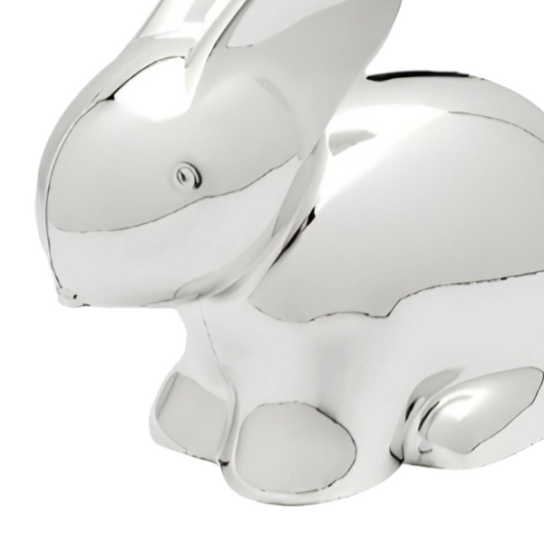 Shiny Silver Plated Rabbit Money Box