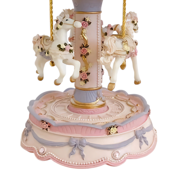 Pink & Purple Luna 3 Horse Rotating Musical Carousel Merry Go Round