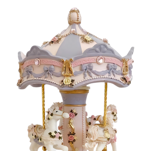 Pink & Purple Luna 3 Horse Rotating Musical Carousel Merry Go Round