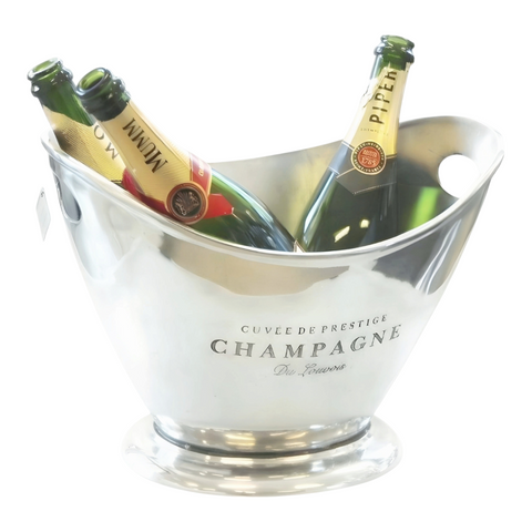 Silver Plated Oval Champagne France Ice Bucket with Handles