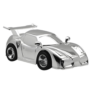 CHILDRENS SILVER PLATED BOYS RACING SPORTS CAR MONEY BOX BABY SHOWER CHRISTENING NEWBORN GIFT