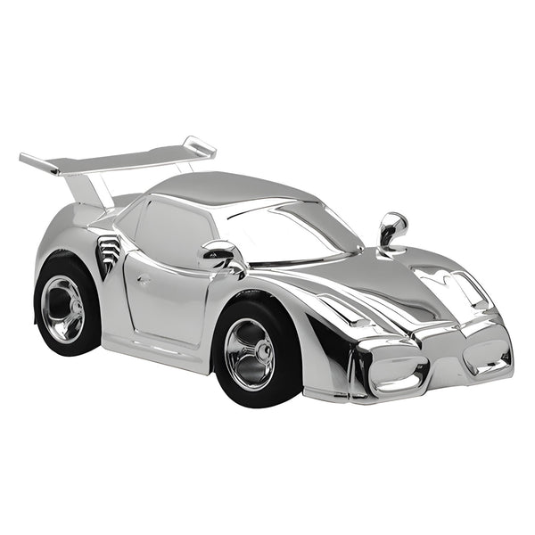 CHILDRENS SILVER PLATED BOYS RACING SPORTS CAR MONEY BOX BABY SHOWER CHRISTENING NEWBORN GIFT