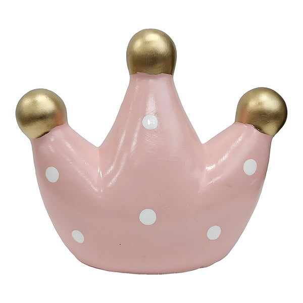 Light Pink Baby Girl Ceramic Princess Crown Money Box