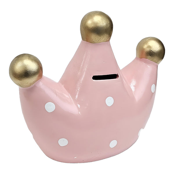 Light Pink Baby Girl Ceramic Princess Crown Money Box