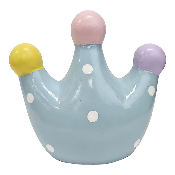 Light Blue Baby Boy Ceramic Prince Crown Money Box