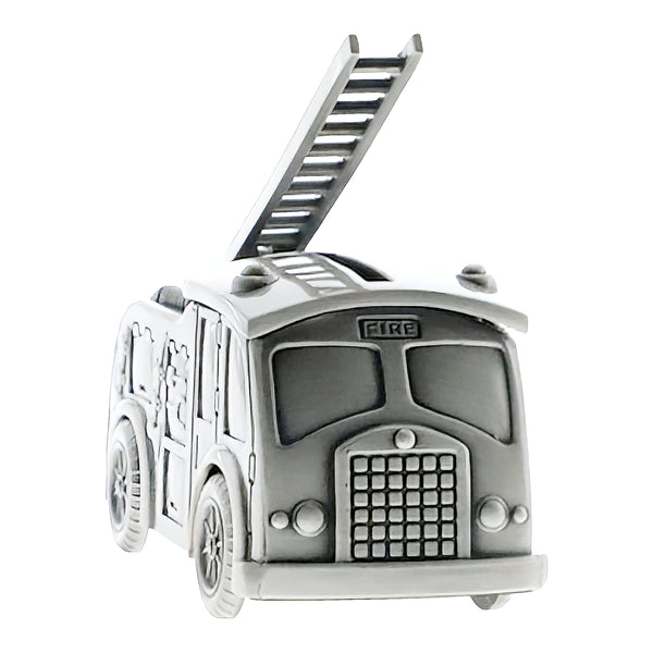 Silver Pewter Fire Engine Money Box