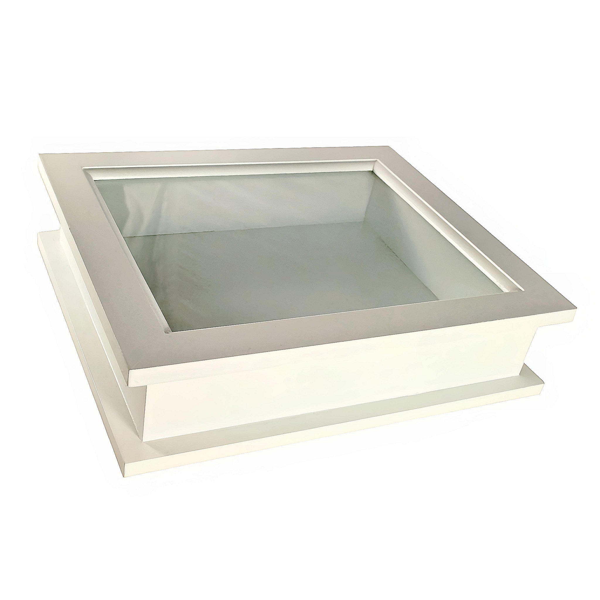 White Wood & Clear Glass Top Lid Baby Keepsake Display Box