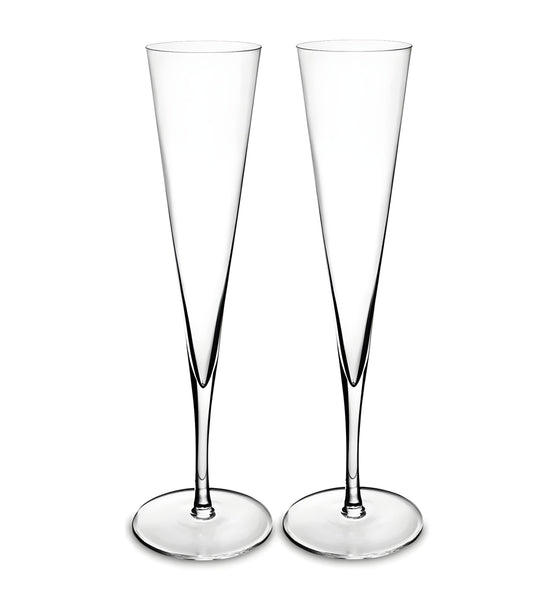 Set 2 Albert Visla Glass Champagne Flutes