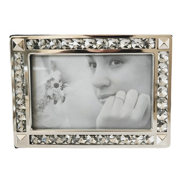 Silver Framed Crystal Edge Wedding Message Guest Book in Gift Box