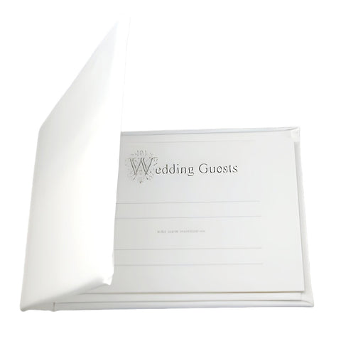 Plain White Satin Cover Wedding Guest Book Signing Album