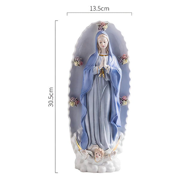 Holy Mother Mary with Flowers Ceramic Religious Statue