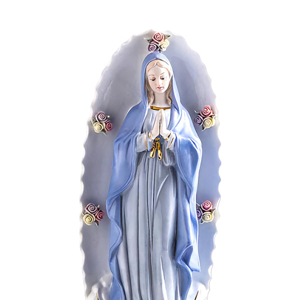 Holy Mother Mary with Flowers Ceramic Religious Statue