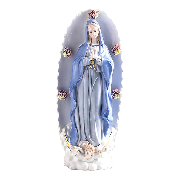 Holy Mother Mary with Flowers Ceramic Religious Statue