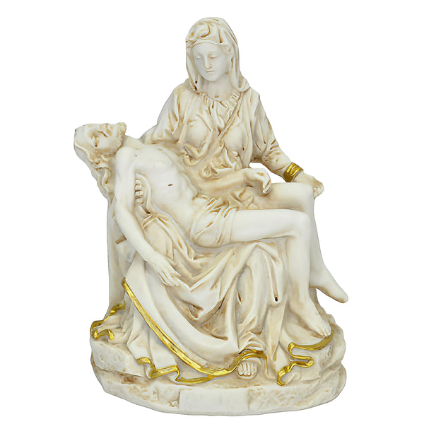 Holy Mother Mary & Jesus Pieta with Gold Detail Statue