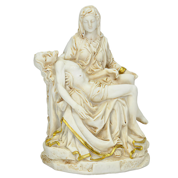 Holy Mother Mary & Jesus Pieta with Gold Detail Statue