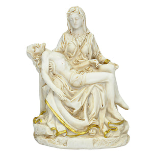 Holy Mother Mary & Jesus Pieta with Gold Detail Statue