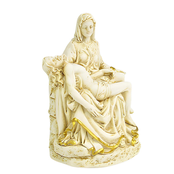 Holy Mother Mary & Jesus Pieta with Gold Detail Statue