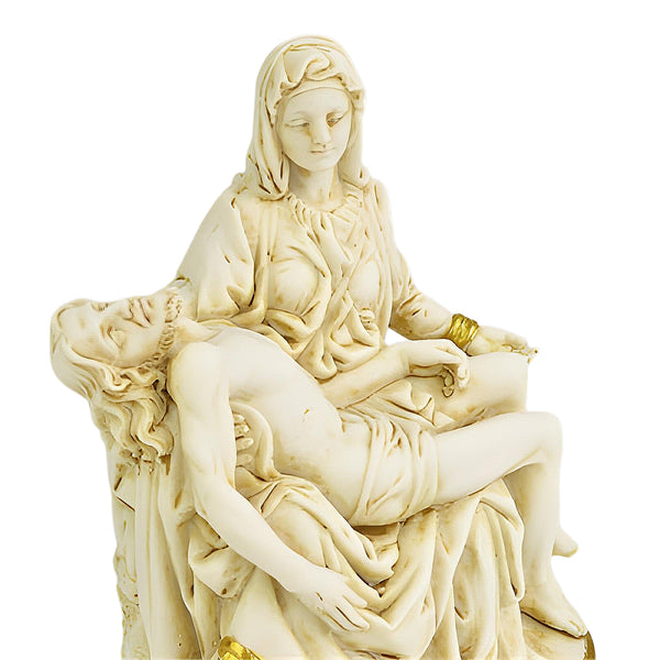 Holy Mother Mary & Jesus Pieta with Gold Detail Statue