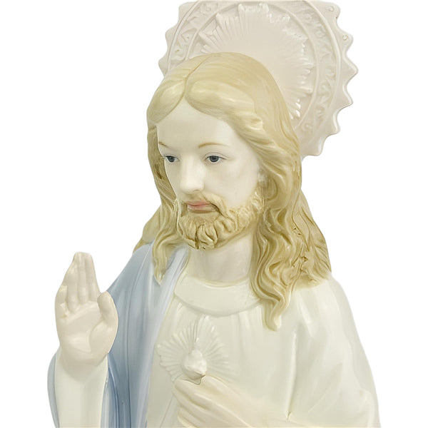 Holy Jesus Christ with Halo Porcelain Religious Statue