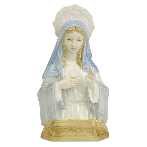 Holy Mother Mary with Halo Porcelain Religious Statue