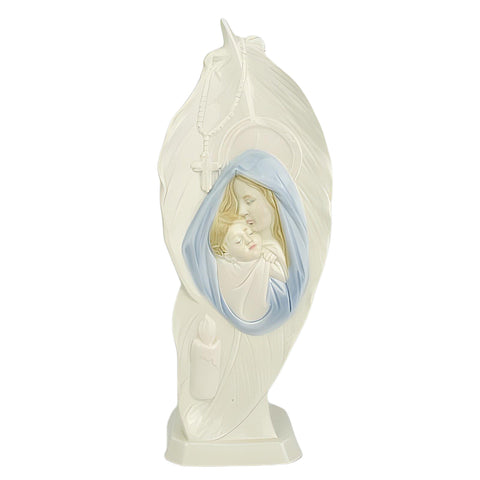 Holy Mother Mary Holding Child Porcelain Religious Statue