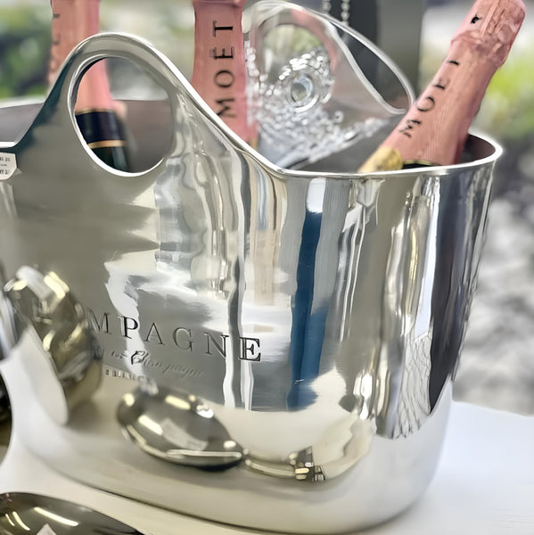 Silver Plated Champagne France Ice Bucket with Handles