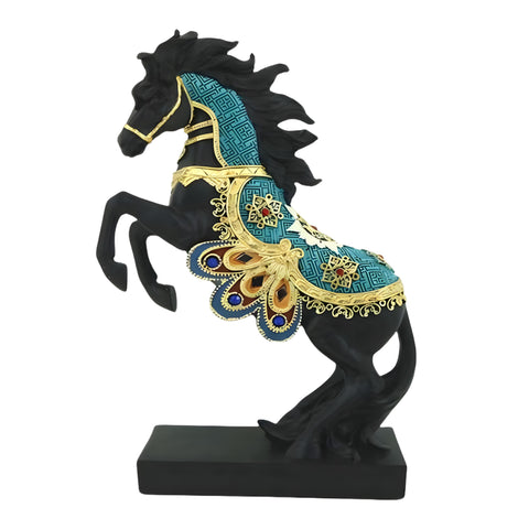 Black Jewelled Horse Figurine on Base