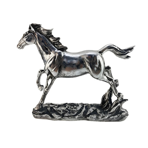 Silver Horse Figurine on Base