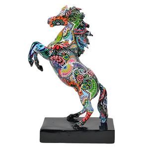 Graffiti Horse Figurine on Base