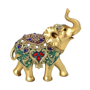 Golden Jewelled Elephant Figurine