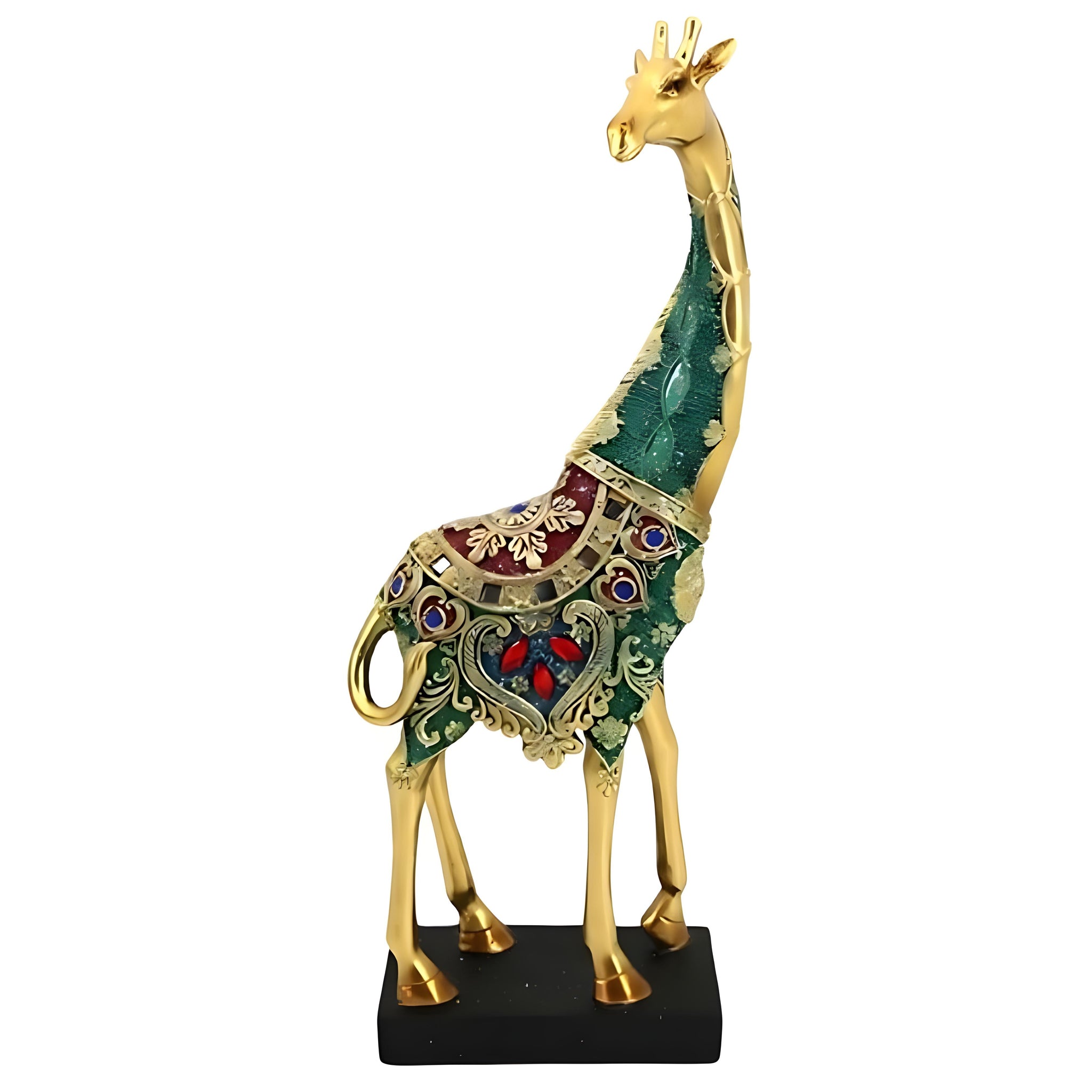 Golden Jewelled Giraffe Figurine on Base