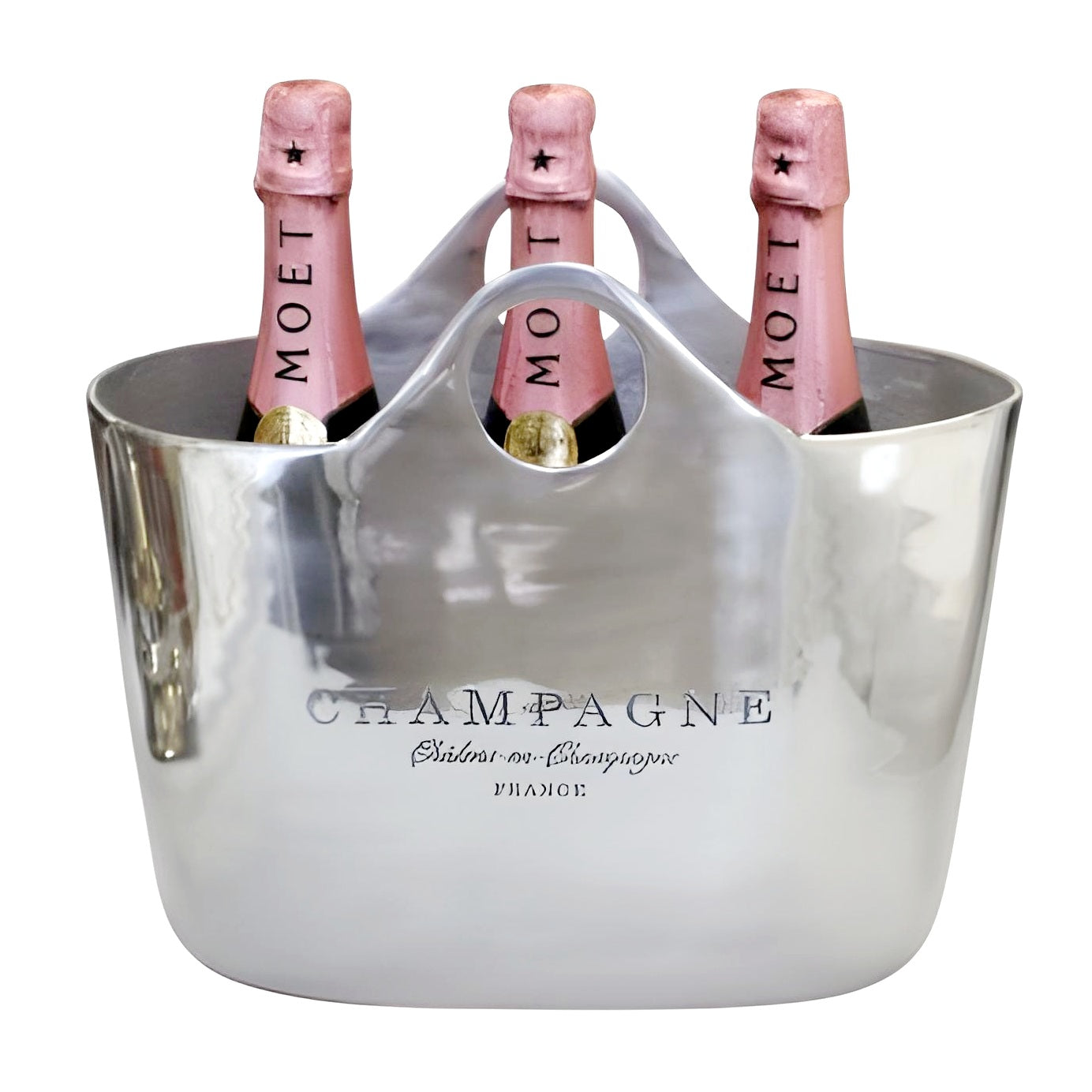 Silver Plated Champagne France Ice Bucket with Handles