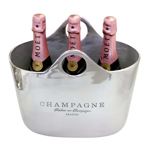 Silver Plated Champagne France Ice Bucket with Handles