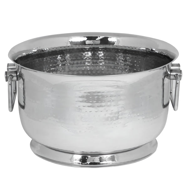 Silver Plated Hammered Champagne & Wine Ice Bucket Tub with Handles