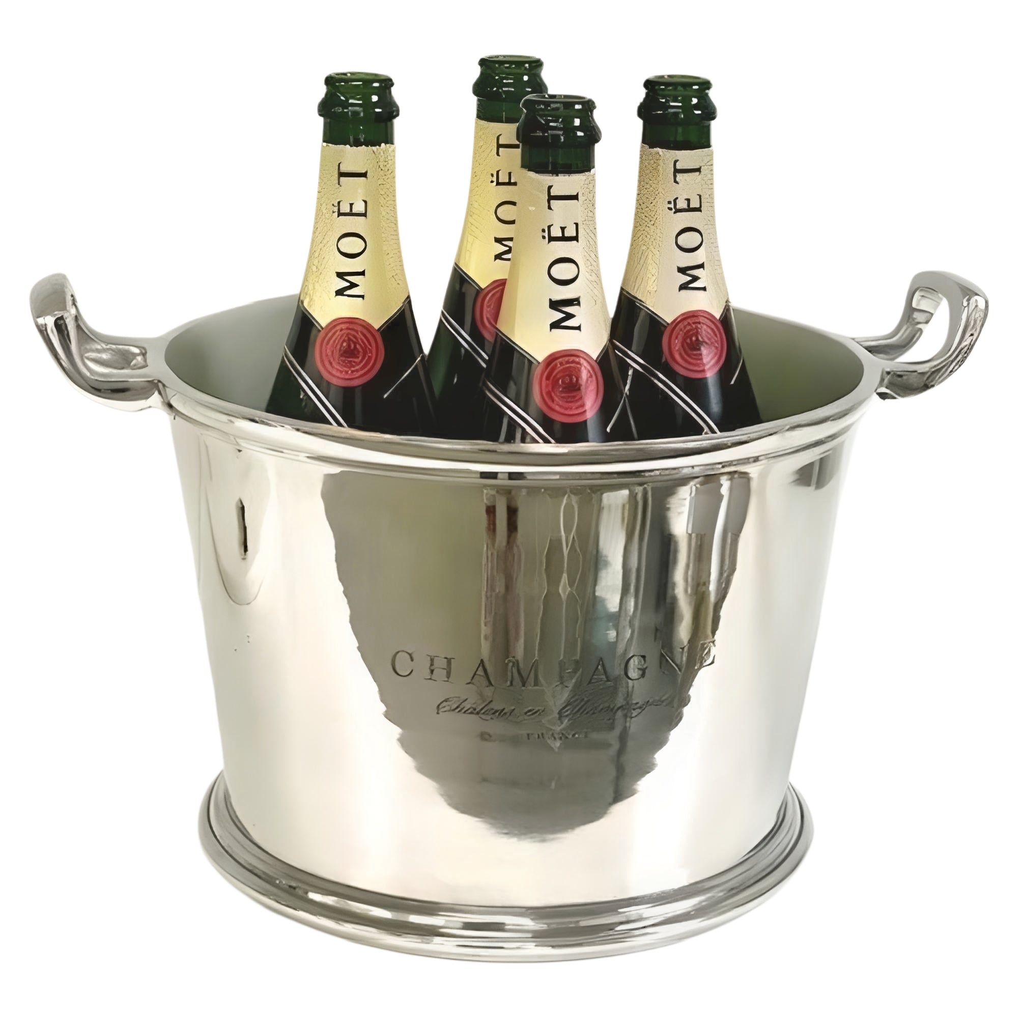 Silver Plated Champagne France Ice Bucket with Handles