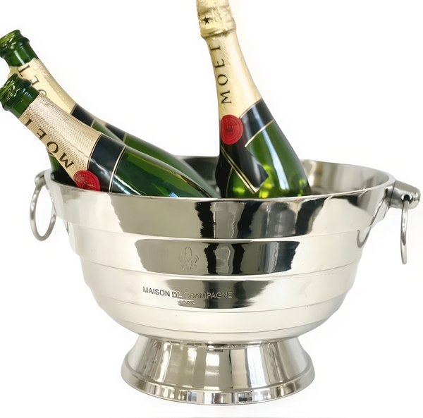 Silver Plated Footed Maison De Champagne Ice Bucket with Handles