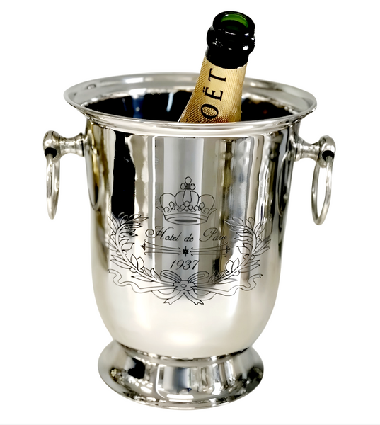 Silver Plated Hotel De Paris Single Bottle Champagne Ice Bucket with Handles