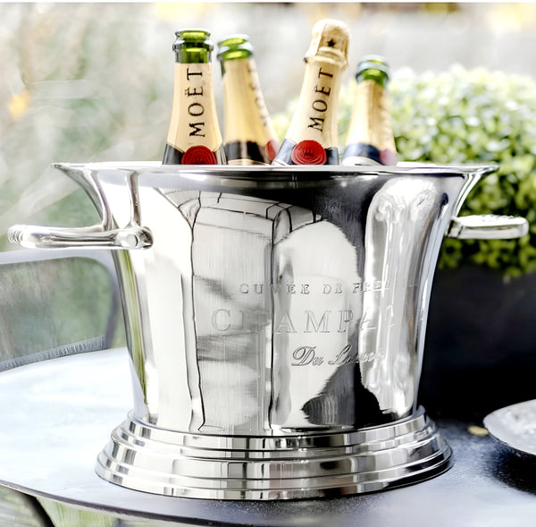 Large Silver Plated Cuvee De Prestige Champagne Ice Bucket & Handles