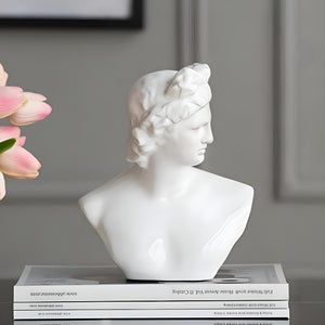 White Troy Bust Mythology Statue