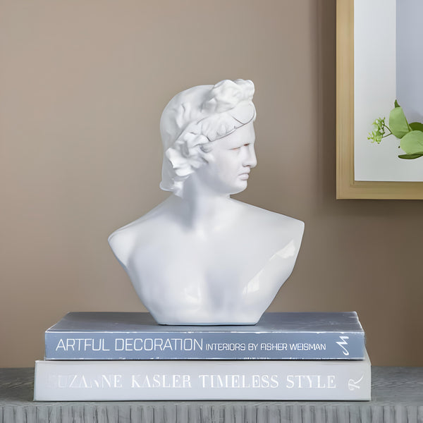 White Troy Bust Mythology Statue