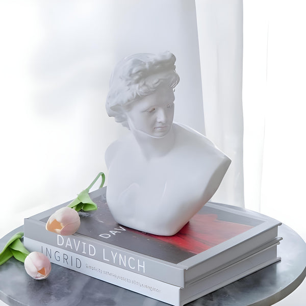 White Troy Bust Mythology Statue