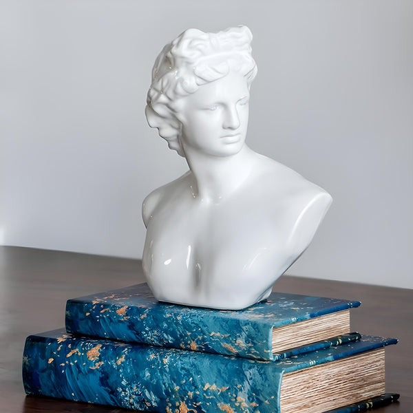 White Troy Bust Mythology Statue