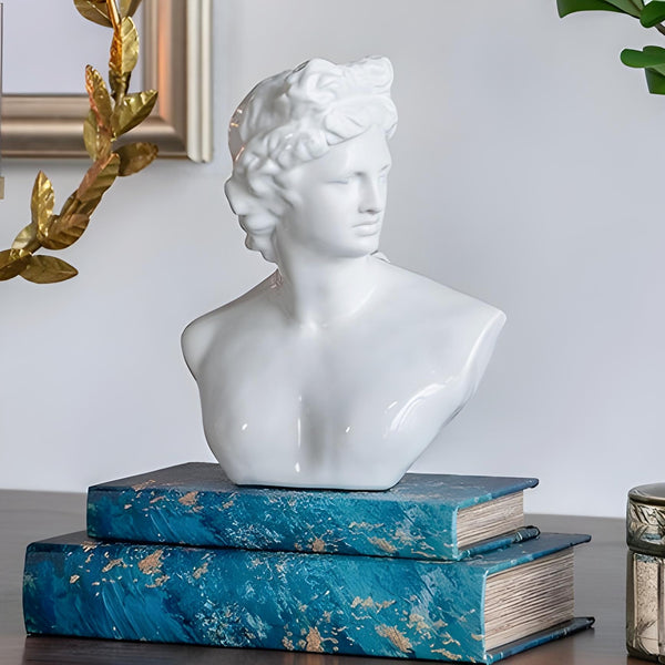 White Troy Bust Mythology Statue