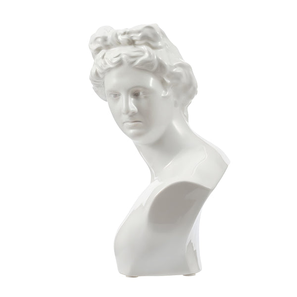 White Troy Bust Mythology Statue