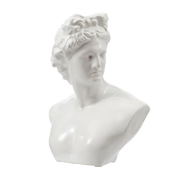 White Troy Bust Mythology Statue