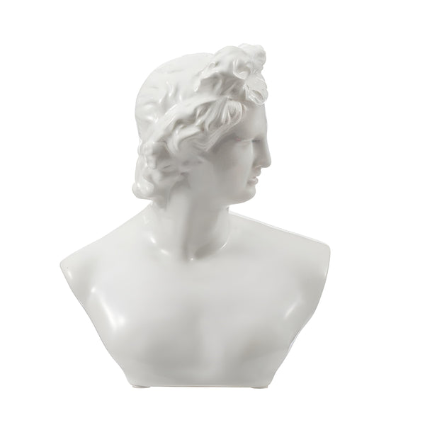 White Troy Bust Mythology Statue